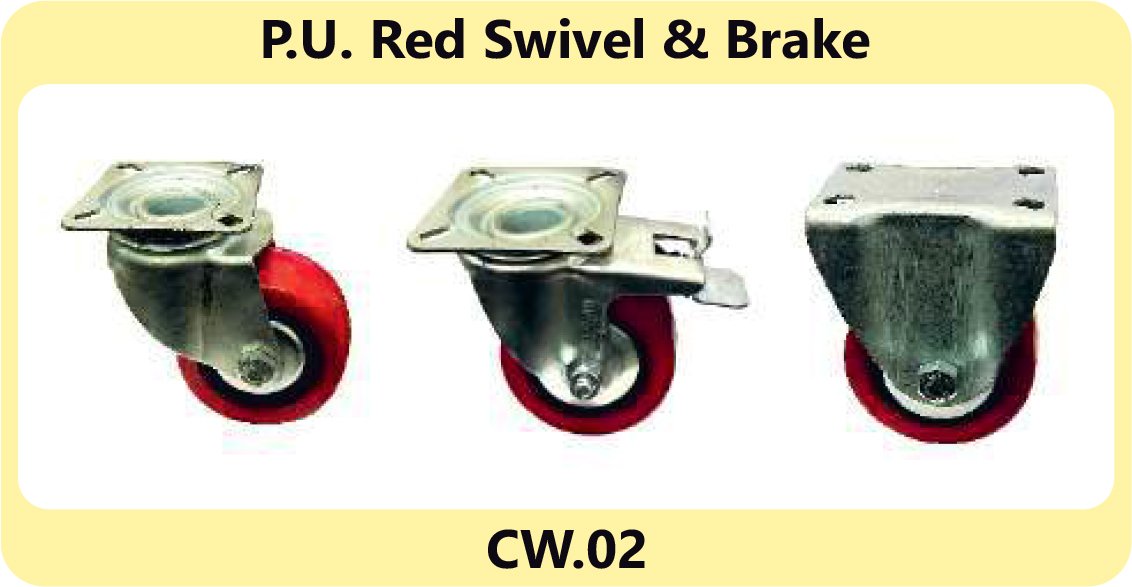 P U Red Swivel Brake