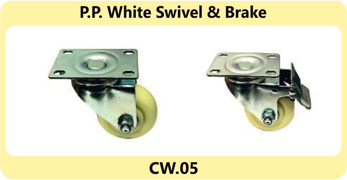 P P White Swivel Brake